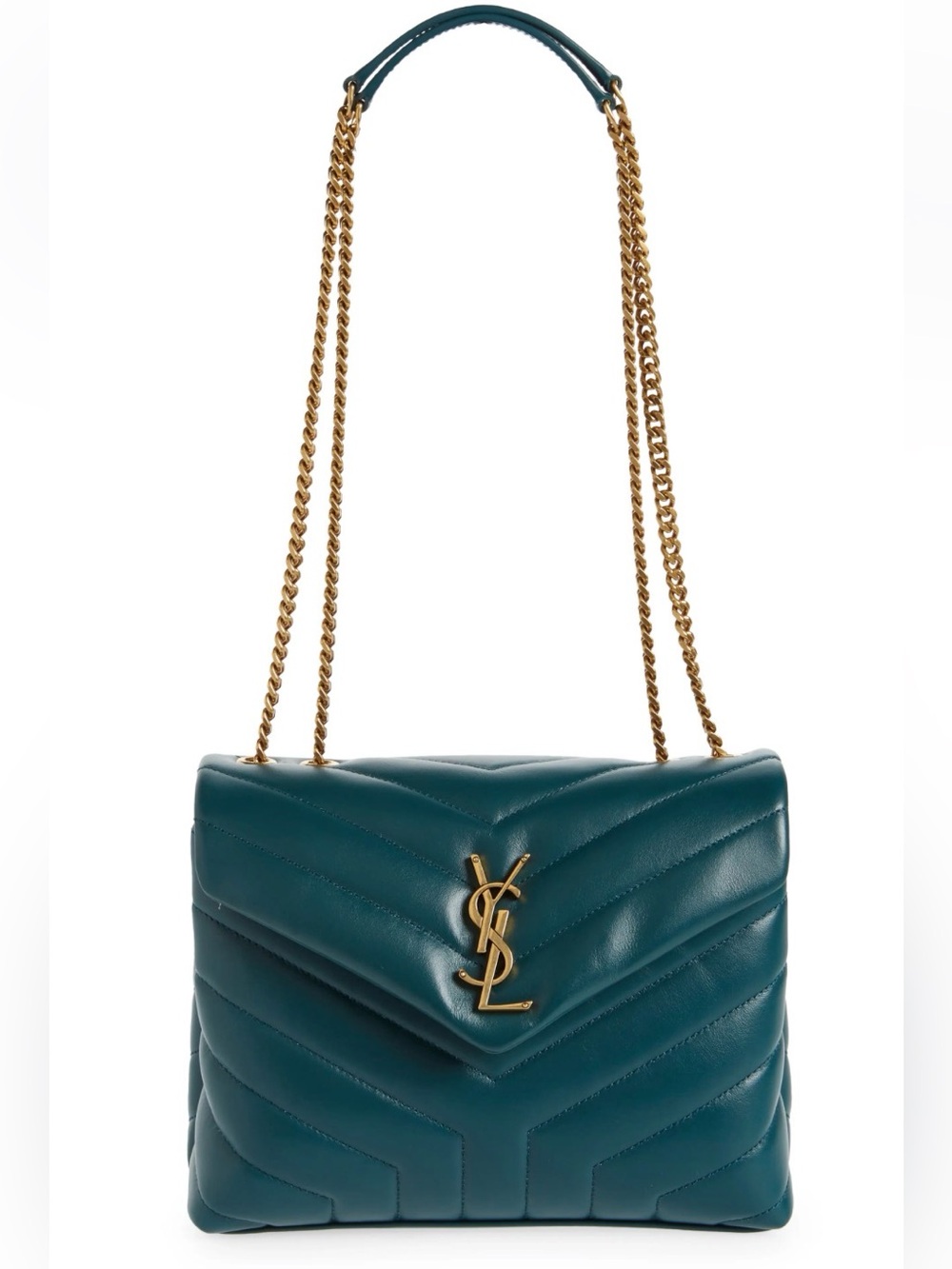 Saint Laurent LouLou Small Flap Bag Matelassé Sea Turquoise Teal  BRAND NEW